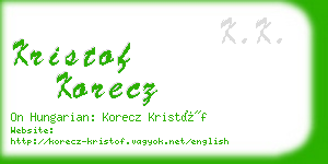 kristof korecz business card